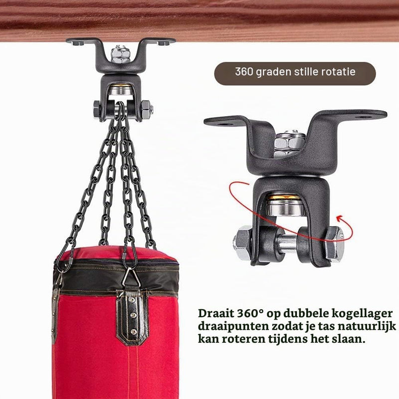 Load image into Gallery viewer, Bokszak ophangset met 360 graden draaibare plafondbeugel en 4 kettingen – bokszakbevestiging – boksaccessoires - happygetfit.com
