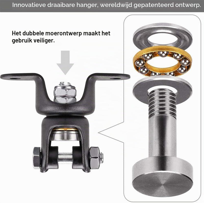 Load image into Gallery viewer, Bokszak ophangset met 360 graden draaibare plafondbeugel en 4 kettingen – bokszakbevestiging – boksaccessoires - happygetfit.com
