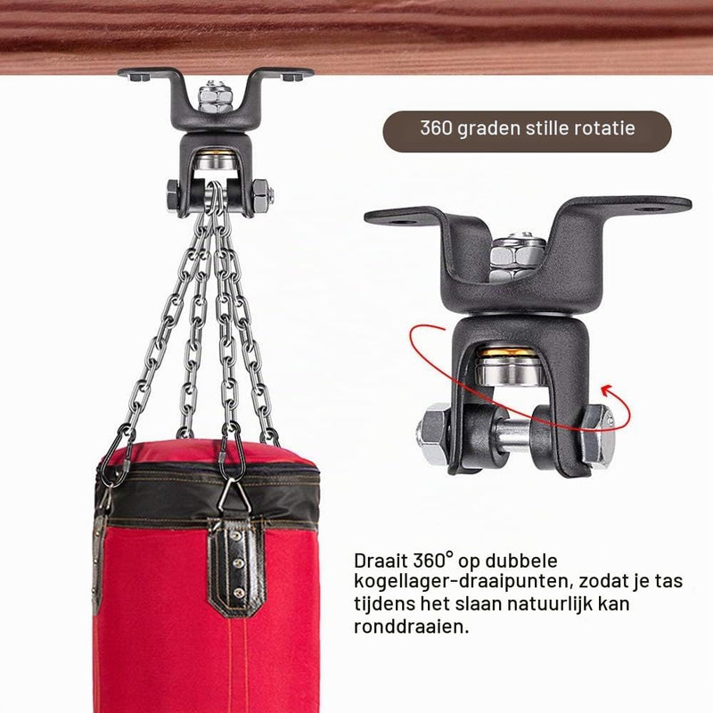 Load image into Gallery viewer, Bokszak ophangset met 360 graden draaibare plafondbeugel en 4 kettingen – bokszakbevestiging – boksaccessoires - happygetfit.com
