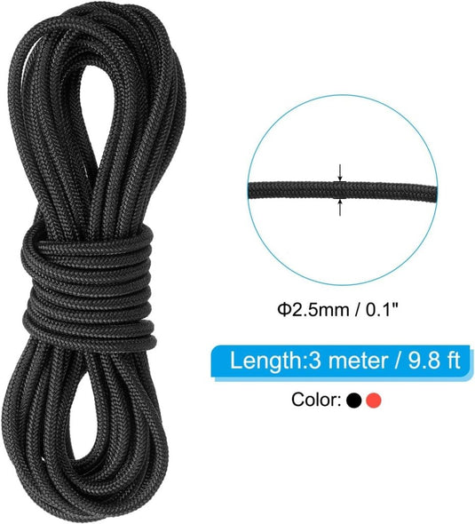 Boogschieten D-lus touw 3 m x 2,5 mm (2 stuks) - Polypropeen D-ring release koord - Compound boog pees accessoire - happygetfit.com