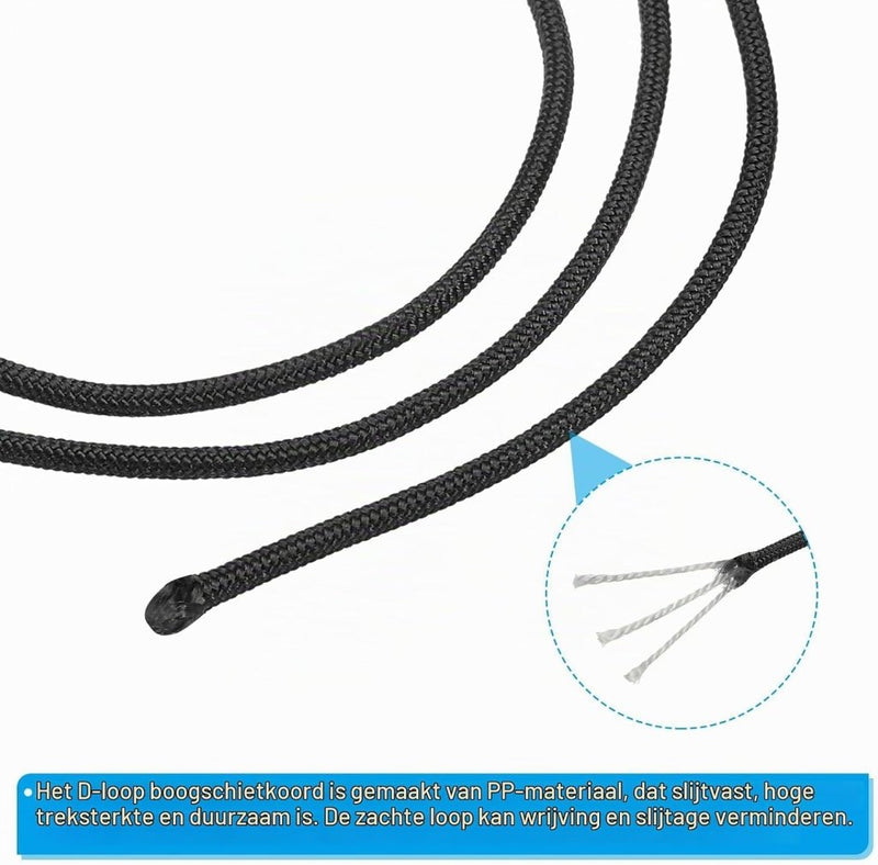 Laad afbeelding in Galerijviewer, Boogschieten D-lus touw 3 m x 2,5 mm (2 stuks) - Polypropeen D-ring release koord - Compound boog pees accessoire - happygetfit.com
