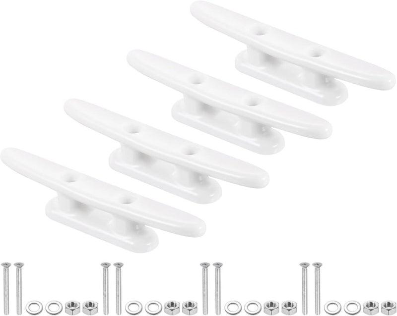 Laad afbeelding in Galerijviewer, Bootkikkers 4 stuks 100 mm van nylon wit met schroeven – touwklemmen – boot kajak accessoires - happygetfit.com
