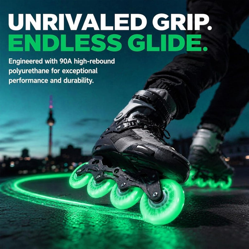 Laad afbeelding in Galerijviewer, BORDEAG Inline skate-wielen, 80 mm, 8 stuks, inline skate-onderdelen wielen met kogellagers, inline skate-wielen, universele PU-wielen voor alle soorten rolschaatsen - happygetfit.com
