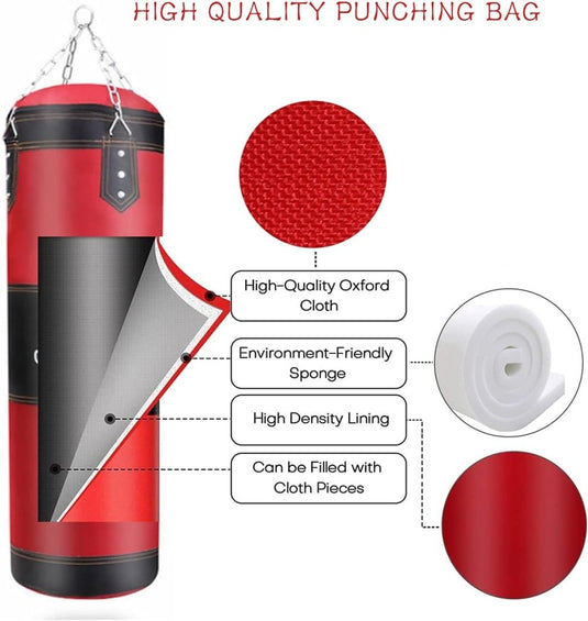 Bouw kracht en focus op met deze stevige hangende bokszakset voor thuis - happygetfit.com