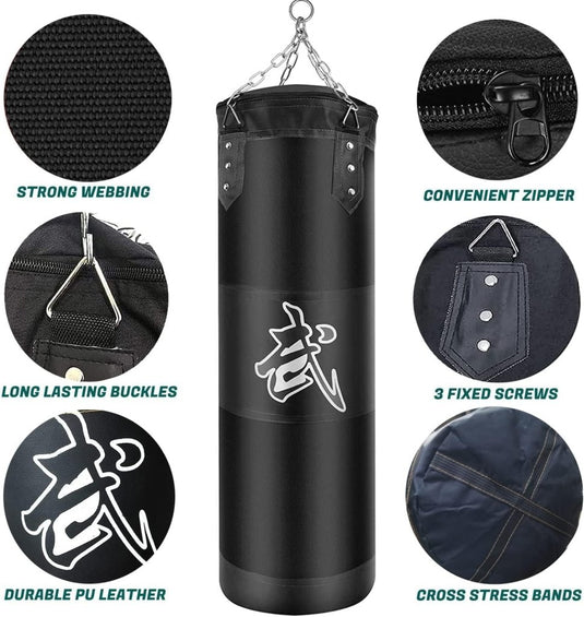 Bouw kracht en focus op met deze stevige hangende bokszakset voor thuis - happygetfit.com