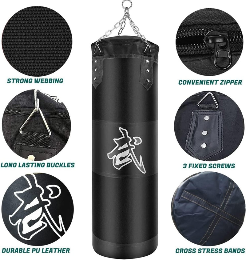 Laad afbeelding in Galerijviewer, Bouw kracht en focus op met deze stevige hangende bokszakset voor thuis - happygetfit.com

