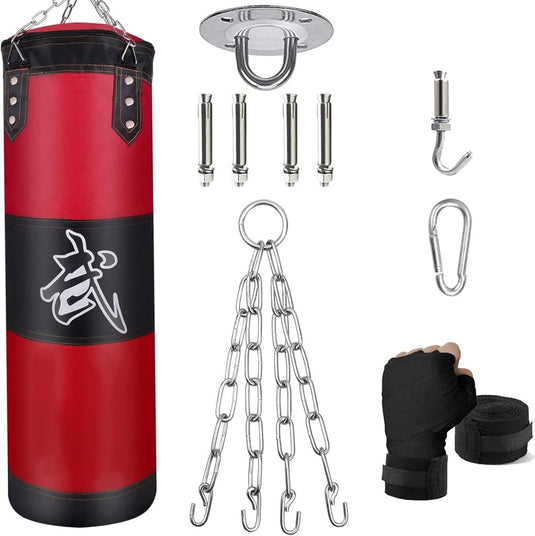 Bouw kracht en focus op met deze stevige hangende bokszakset voor thuis - happygetfit.com