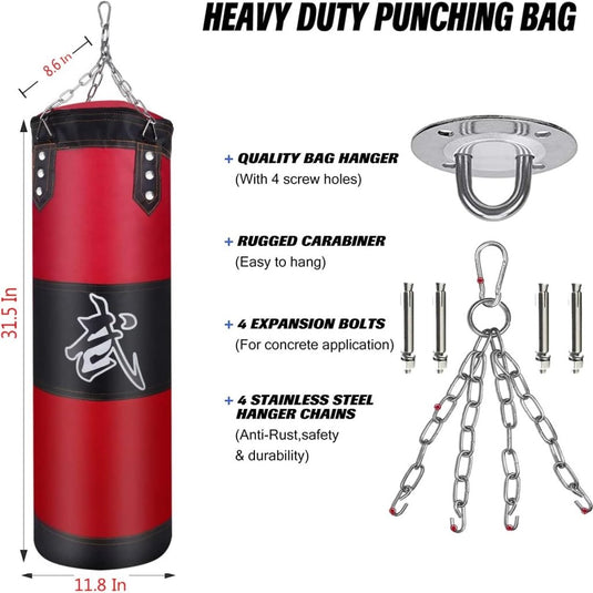 Bouw kracht en focus op met deze stevige hangende bokszakset voor thuis - happygetfit.com