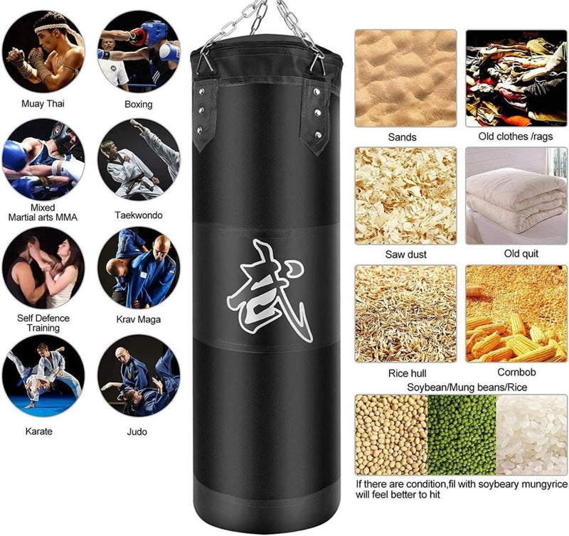 Laad afbeelding in Galerijviewer, Bouw kracht en focus op met deze stevige hangende bokszakset voor thuis - happygetfit.com
