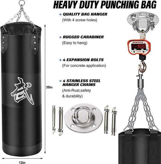 Bouw kracht en focus op met deze stevige hangende bokszakset voor thuis - happygetfit.com