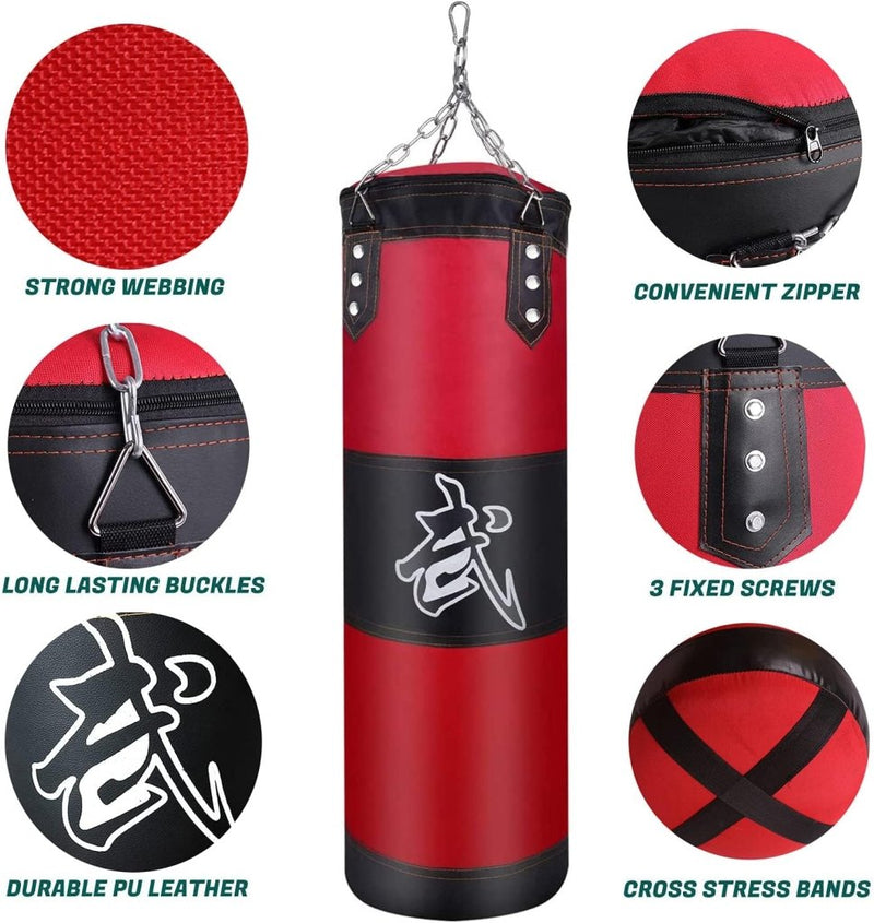 Laad afbeelding in Galerijviewer, Bouw kracht en focus op met deze stevige hangende bokszakset voor thuis - happygetfit.com
