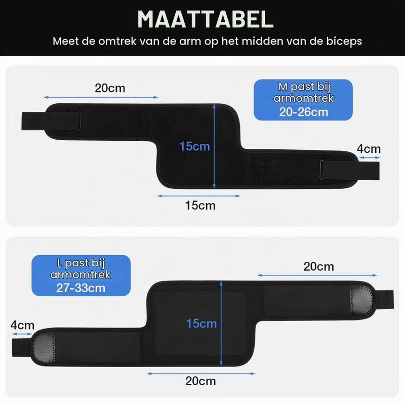 Charger l’image dans la visionneuse de galerie, Bovenarmbandage met verstelbare compressie en dubbele klittenbandsluiting voor biceps en triceps – armcompressie – spierondersteuning - happygetfit.com
