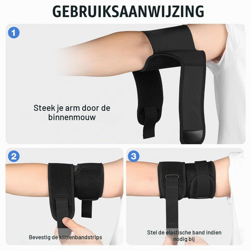 Charger l’image dans la visionneuse de galerie, Bovenarmbandage met verstelbare compressie en dubbele klittenbandsluiting voor biceps en triceps – armcompressie – spierondersteuning - happygetfit.com
