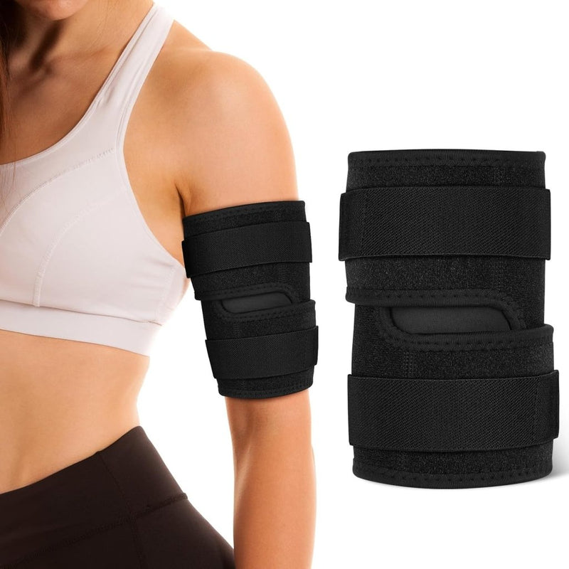 Charger l’image dans la visionneuse de galerie, Bovenarmbandage met verstelbare compressie en dubbele klittenbandsluiting voor biceps en triceps – armcompressie – spierondersteuning - happygetfit.com
