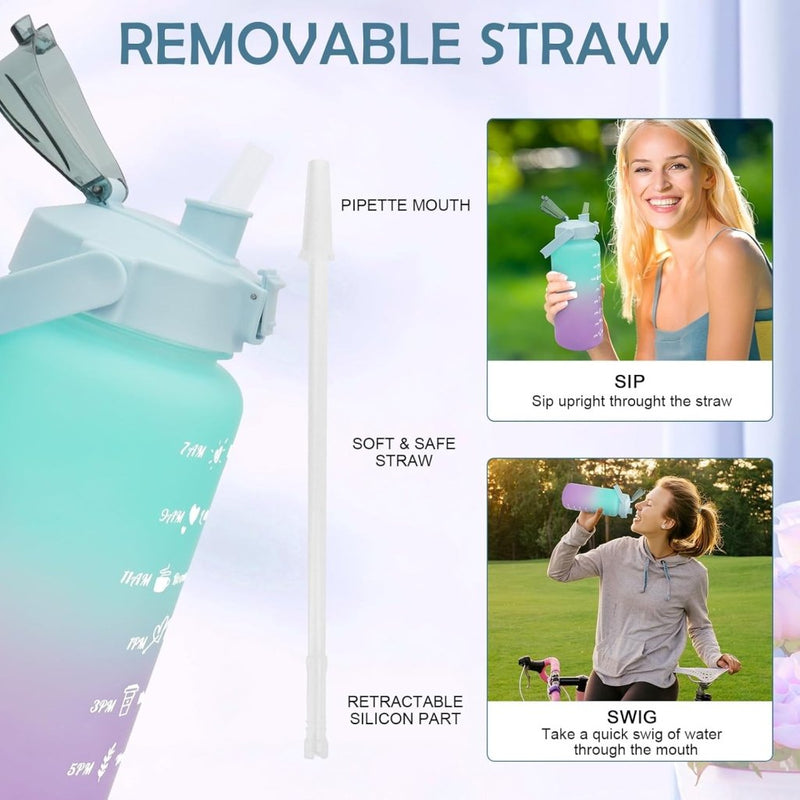 Load image into Gallery viewer, 💧 BPA - vrije sportwaterfles van 2 liter – Blijf moeiteloos gehydrateerd! - happygetfit.com
