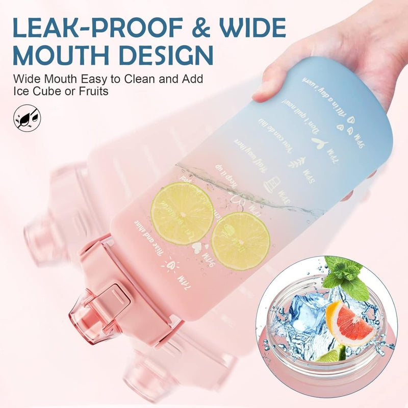 Load image into Gallery viewer, 💧 BPA - vrije sportwaterfles van 2 liter – Blijf moeiteloos gehydrateerd! - happygetfit.com
