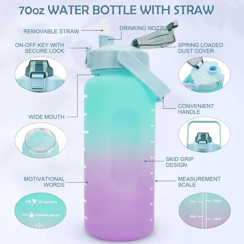 Load image into Gallery viewer, 💧 BPA - vrije sportwaterfles van 2 liter – Blijf moeiteloos gehydrateerd! - happygetfit.com
