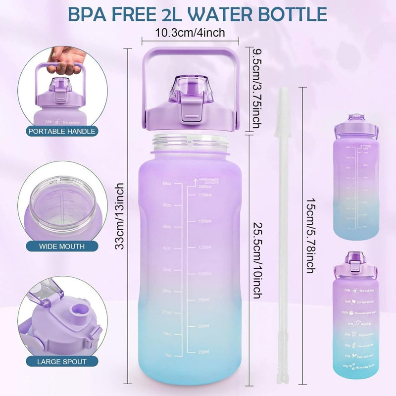Load image into Gallery viewer, 💧 BPA - vrije sportwaterfles van 2 liter – Blijf moeiteloos gehydrateerd! - happygetfit.com
