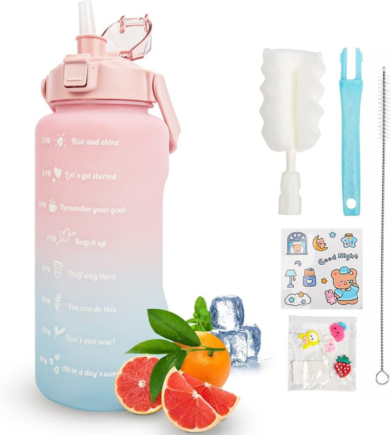 Load image into Gallery viewer, 💧 BPA - vrije sportwaterfles van 2 liter – Blijf moeiteloos gehydrateerd! - happygetfit.com
