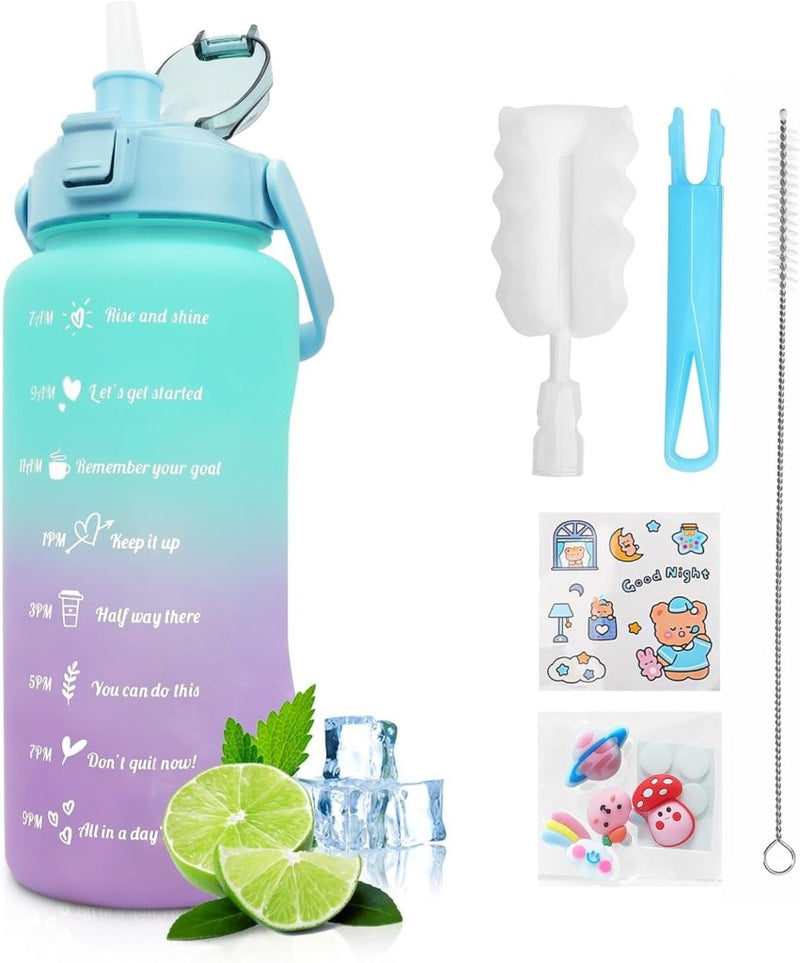 Load image into Gallery viewer, 💧 BPA - vrije sportwaterfles van 2 liter – Blijf moeiteloos gehydrateerd! - happygetfit.com
