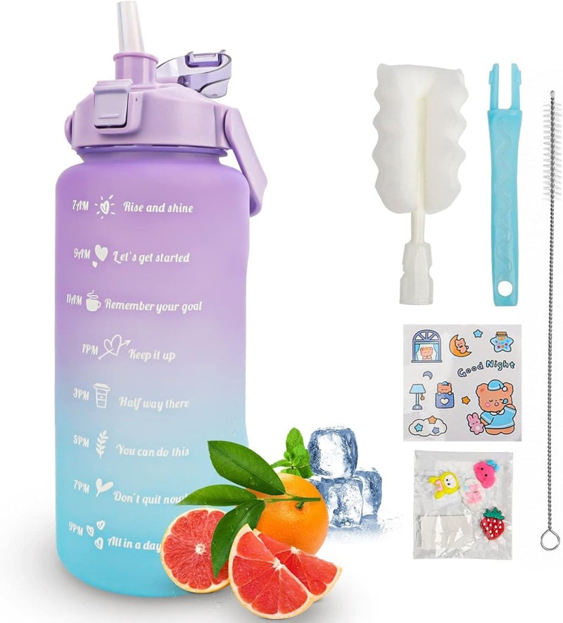 Load image into Gallery viewer, 💧 BPA - vrije sportwaterfles van 2 liter – Blijf moeiteloos gehydrateerd! - happygetfit.com
