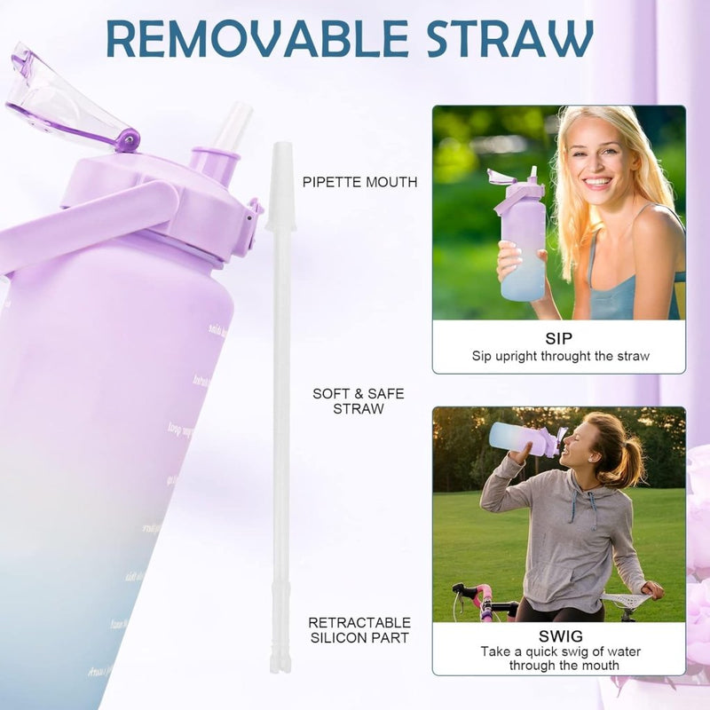 Load image into Gallery viewer, 💧 BPA - vrije sportwaterfles van 2 liter – Blijf moeiteloos gehydrateerd! - happygetfit.com
