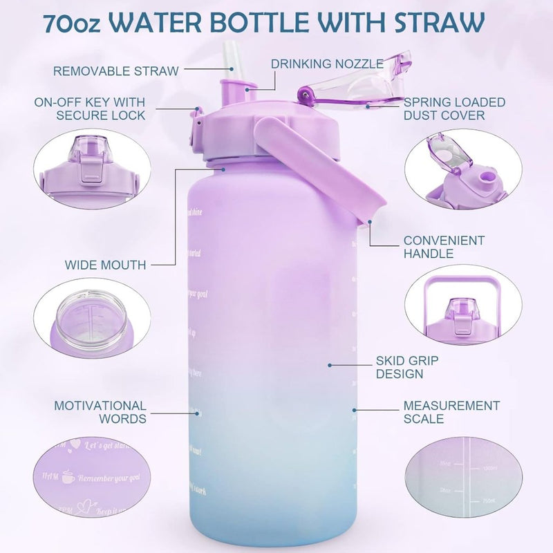 Load image into Gallery viewer, 💧 BPA - vrije sportwaterfles van 2 liter – Blijf moeiteloos gehydrateerd! - happygetfit.com

