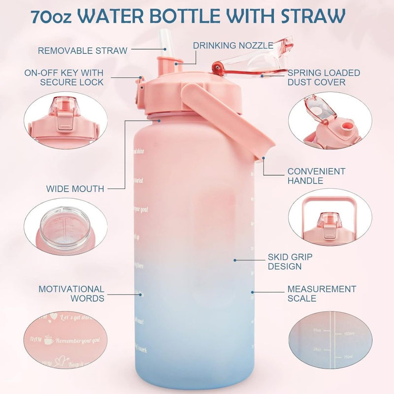Load image into Gallery viewer, 💧 BPA - vrije sportwaterfles van 2 liter – Blijf moeiteloos gehydrateerd! - happygetfit.com
