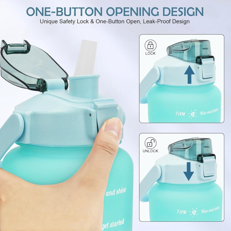 Load image into Gallery viewer, 💧 BPA - vrije sportwaterfles van 2 liter – Blijf moeiteloos gehydrateerd! - happygetfit.com

