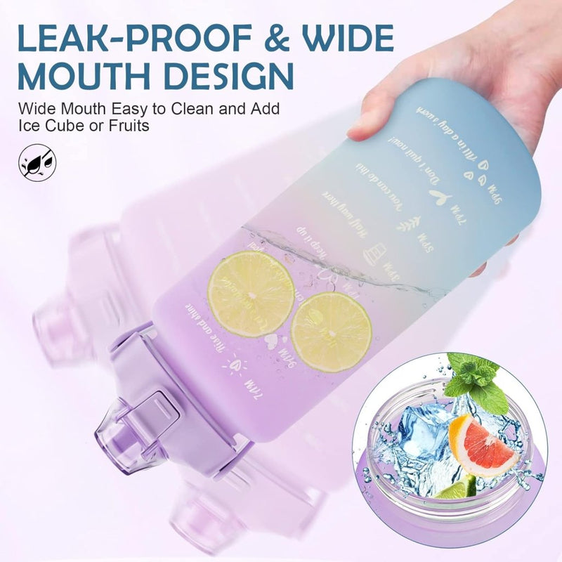 Load image into Gallery viewer, 💧 BPA - vrije sportwaterfles van 2 liter – Blijf moeiteloos gehydrateerd! - happygetfit.com
