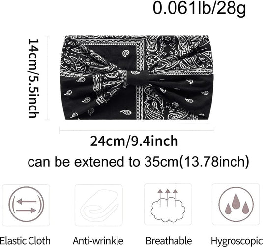Brede haarbanden dames 4 stuks van elastisch polyester met strikontwerp voor yoga fitness en dagelijks gebruik – tulbandhaarbanden – sporthoofdbanden - happygetfit.com