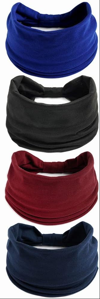 Charger l’image dans la visionneuse de galerie, Brede haarbanden dames 4 stuks van elastisch polyester met strikontwerp voor yoga fitness en dagelijks gebruik – tulbandhaarbanden – sporthoofdbanden - happygetfit.com
