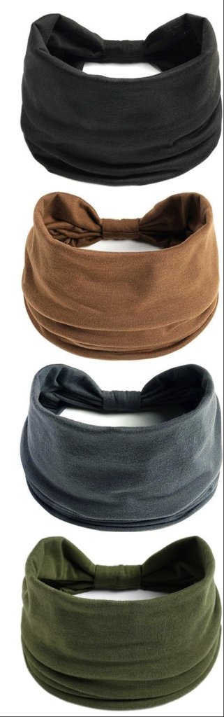 Brede haarbanden dames 4 stuks van elastisch polyester met strikontwerp voor yoga fitness en dagelijks gebruik – tulbandhaarbanden – sporthoofdbanden - happygetfit.com