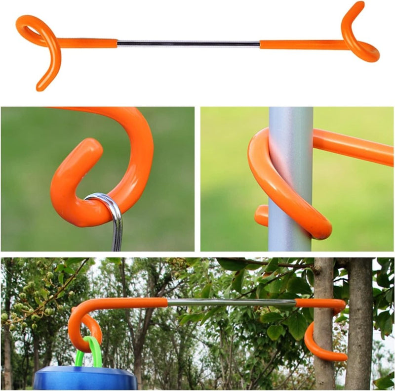 Load image into Gallery viewer, Buachois 3-delige buiten campingtent haak hanger multifunctionele camping lantaarn houder S-vormige lantaarnhaak hanger tweerichtings universele haak voor buiten camping vissen reizen avontuur (rood) - happygetfit.com
