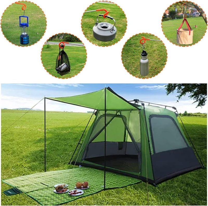 Load image into Gallery viewer, Buachois 3-delige buiten campingtent haak hanger multifunctionele camping lantaarn houder S-vormige lantaarnhaak hanger tweerichtings universele haak voor buiten camping vissen reizen avontuur (rood) - happygetfit.com
