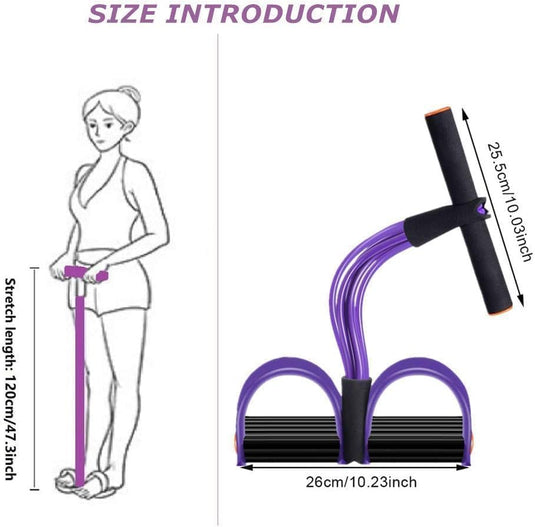 Buiktrainer, sit-up trainingsapparaat, bodybuilding, expander, full-body trainer voor thuis, 6 tubes, elastisch trekkoord, multifunctionele been-oefenaar voor fitness, afvallen, training, yoga - happygetfit.com