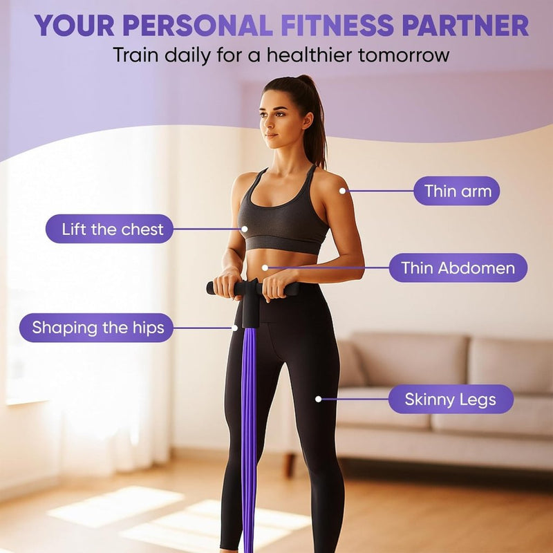 Load image into Gallery viewer, Buiktrainer, sit-up trainingsapparaat, bodybuilding, expander, full-body trainer voor thuis, 6 tubes, elastisch trekkoord, multifunctionele been-oefenaar voor fitness, afvallen, training, yoga - happygetfit.com
