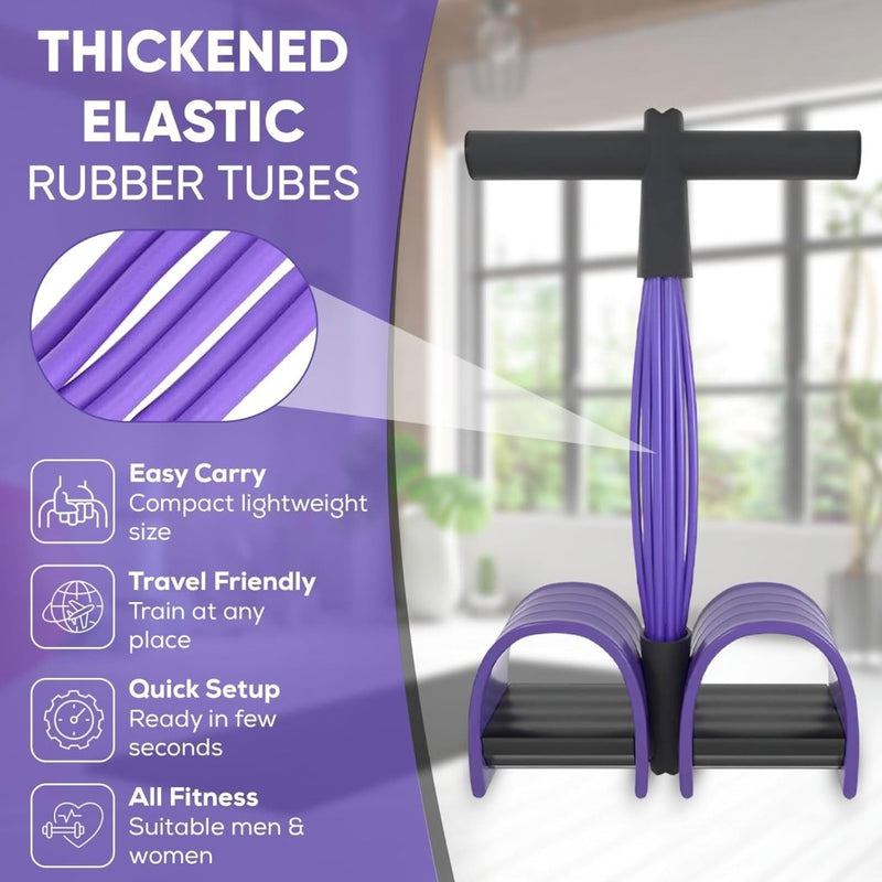 Load image into Gallery viewer, Buiktrainer, sit-up trainingsapparaat, bodybuilding, expander, full-body trainer voor thuis, 6 tubes, elastisch trekkoord, multifunctionele been-oefenaar voor fitness, afvallen, training, yoga - happygetfit.com
