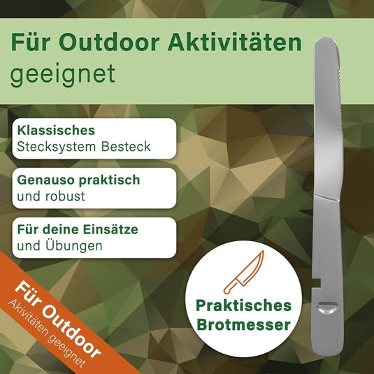 Campingbestek set 4-delig roestvrij staal zilver - happygetfit.com