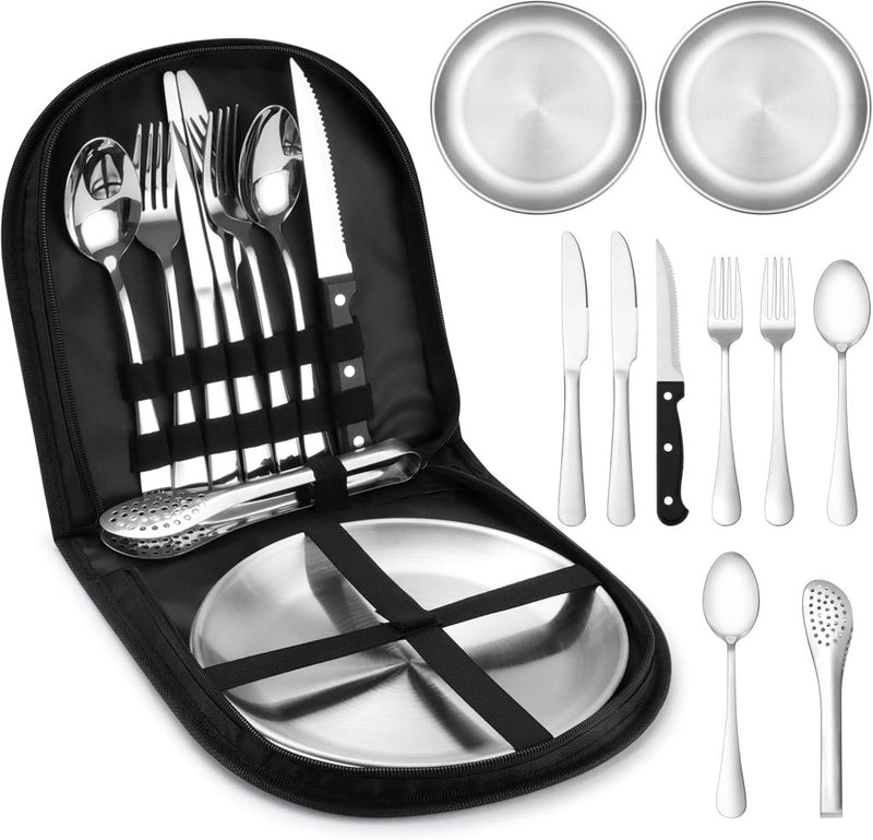 Laad afbeelding in Galerijviewer, Campingservies set 10-delig voor 2 personen - happygetfit.com
