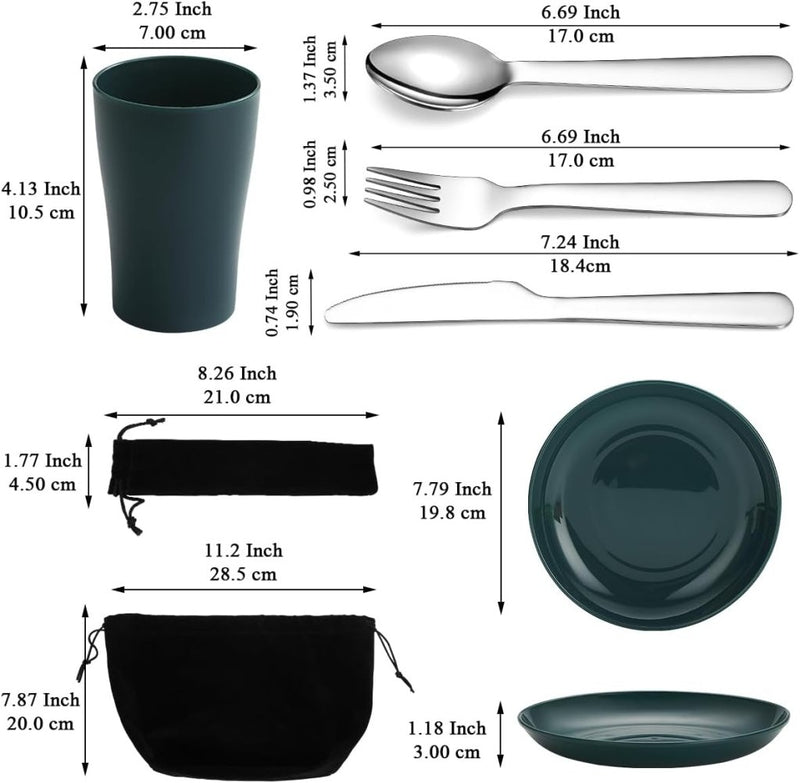 Laad afbeelding in Galerijviewer, Campingservies set 5-delig voor 1 persoon met tas - happygetfit.com
