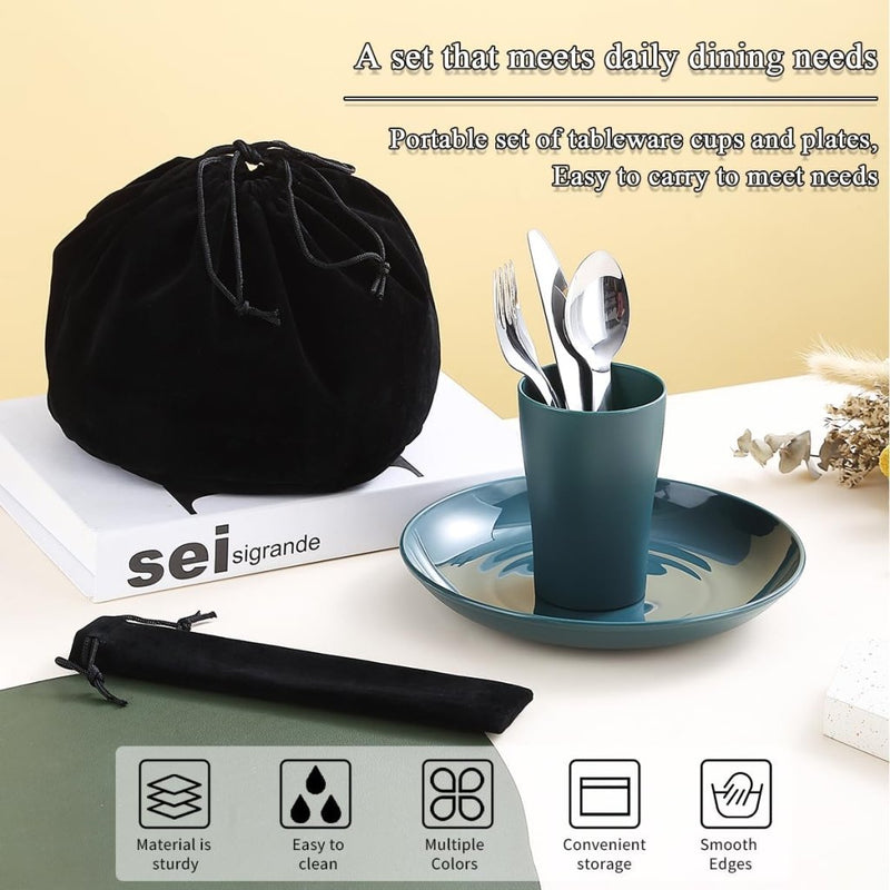 Laad afbeelding in Galerijviewer, Campingservies set 5-delig voor 1 persoon met tas - happygetfit.com
