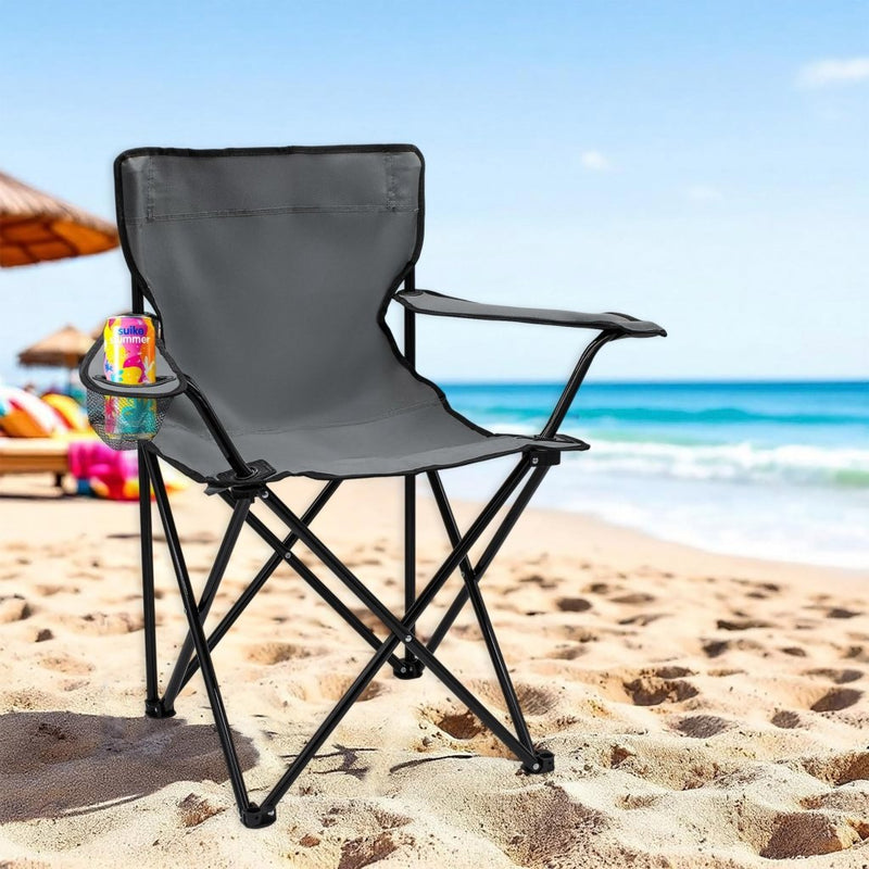 Laden Sie das Bild in Galerie -Viewer, Campingstoelen Opvouwbaar 2 Stuks met Bekerhouder tot 100 kg – Vouwstoel – Kampeerstoel - happygetfit.com
