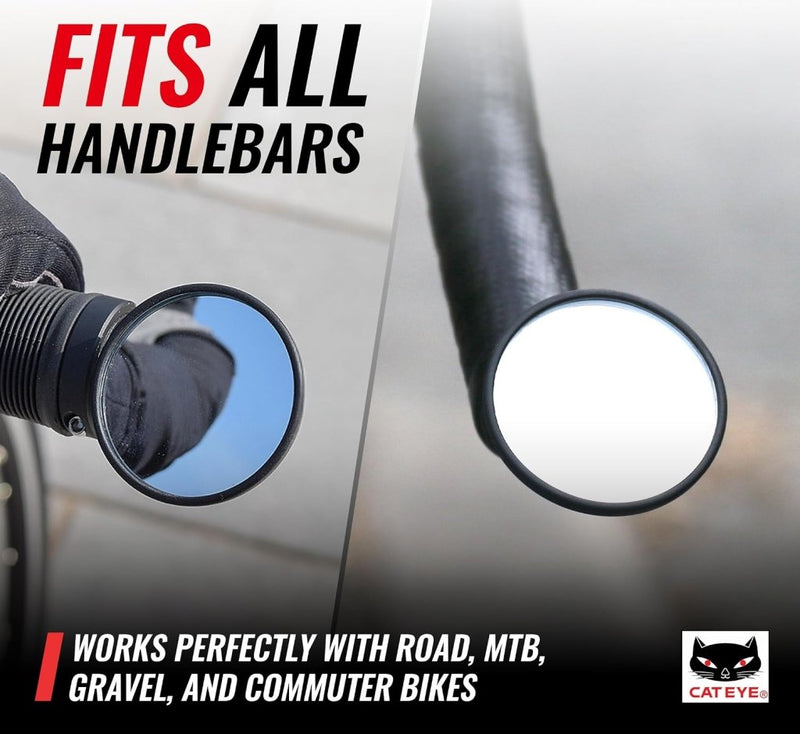 Load image into Gallery viewer, CATEYE BM-45 Bar End Mirror – Ultra Compact Mirror for Road, MTB and Gravel Bikes, Durable Aluminum with Scratch-Resistant Glass, Visibility and Safety for Cyclists - happygetfit.com
