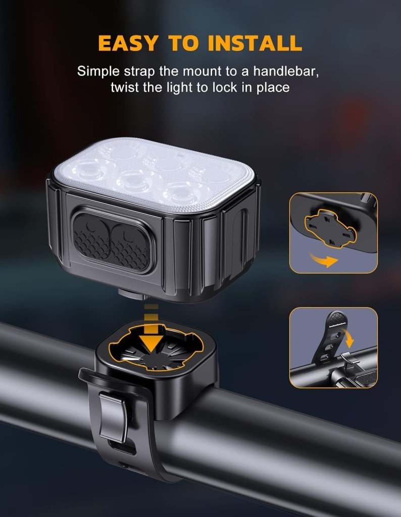 Laad afbeelding in Galerijviewer, CIRYCASE Fietsverlichting, Koplamp, Oplaadbaar via USB, IP65 Waterdicht, LED-Fietsverlichting met Spotlight- en Schijnwerperbundel, 8 + 12 Modi, Super Helder, Voor- en Achterverlichting - happygetfit.com
