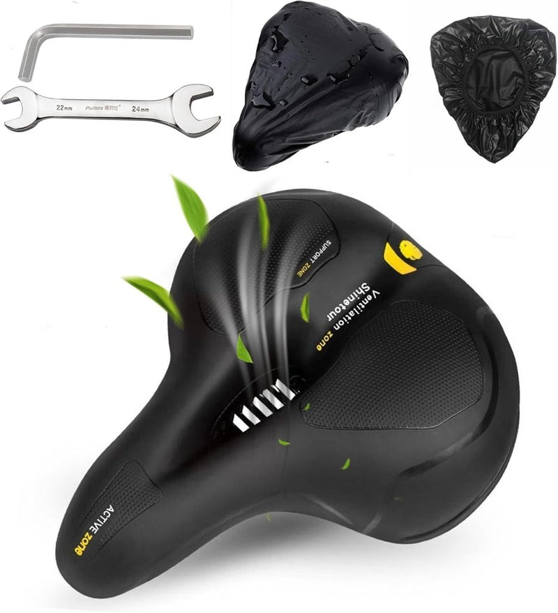Load image into Gallery viewer, Comfortabel fietszadel met traagschuim en waterdichte hoes - happygetfit.com
