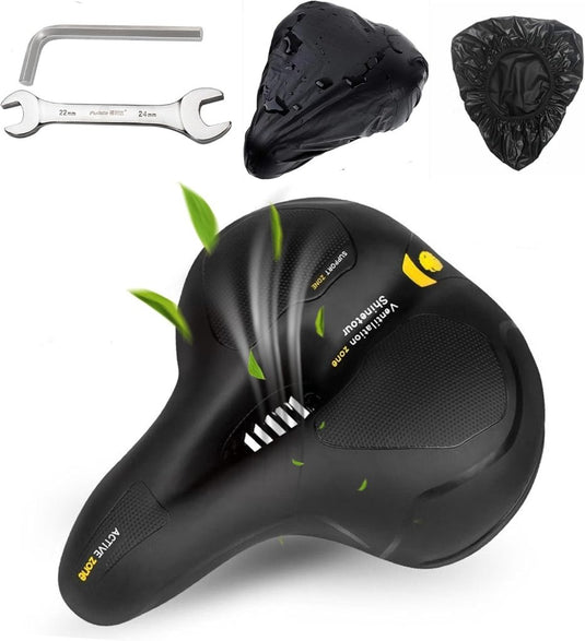Comfortabel fietszadel met traagschuim en waterdichte hoes - happygetfit.com