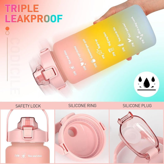 💧 Complete hydratieset – 3 stuks waterflessen voor elke gelegenheid! 🚀 - happygetfit.com
