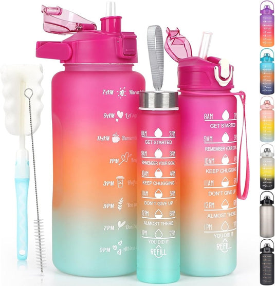 💧 Complete hydratieset – 3 stuks waterflessen voor elke gelegenheid! 🚀 - happygetfit.com