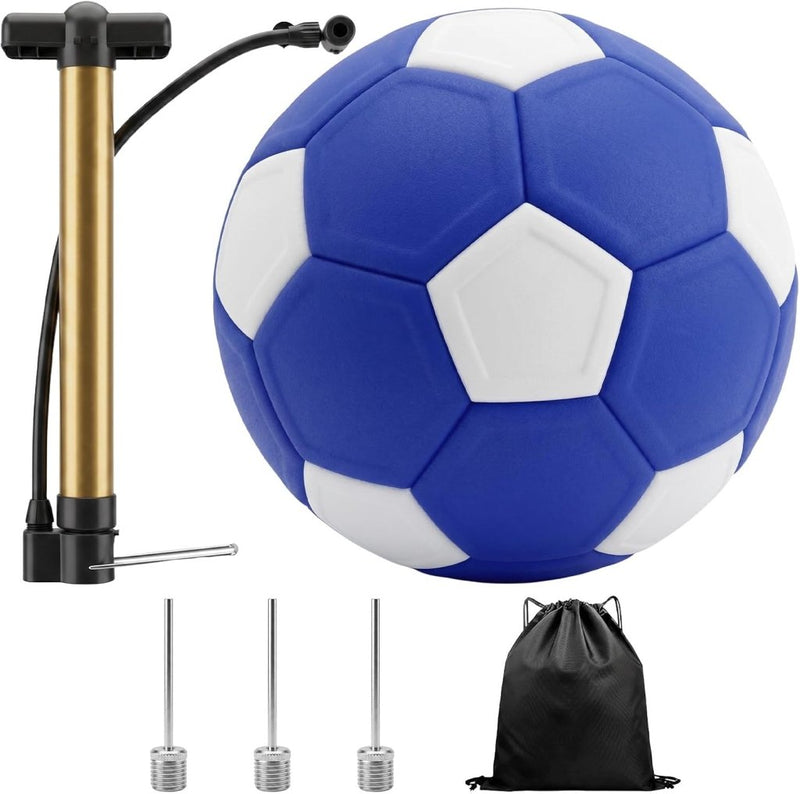 Laden Sie das Bild in Galerie -Viewer, Curve voetbal maat 5 met pomp en opbergtas blauw wit - happygetfit.com

